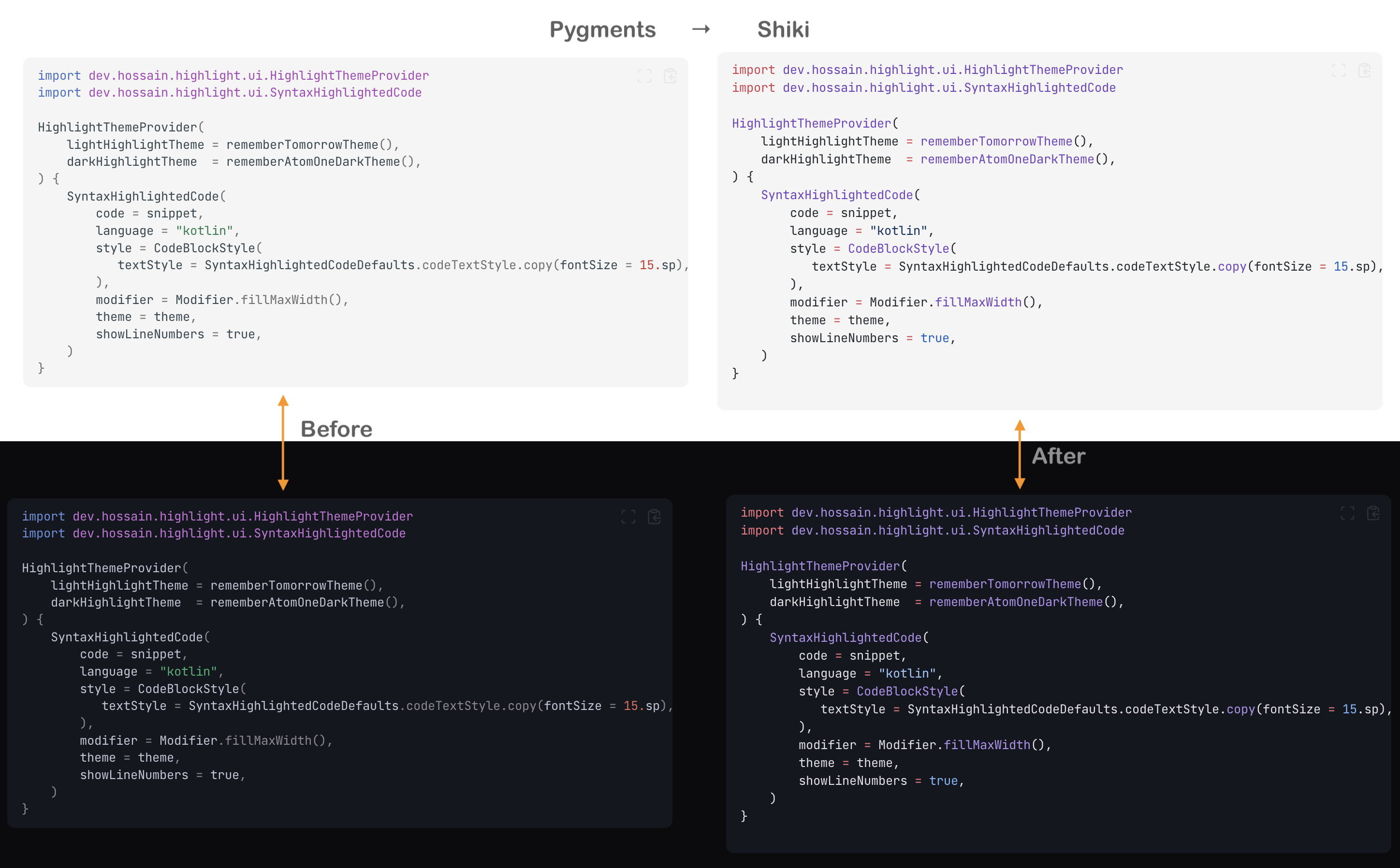 Zensical syntax highlight using shiki